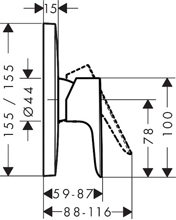 HANSGROHE כיסוי חיצוני לאינטרפוץ שחור 71765670