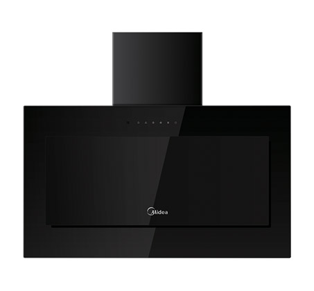 קולט אדים זכוכית שחור אלכסון 90 סמ MIDEA E90TEW2J82