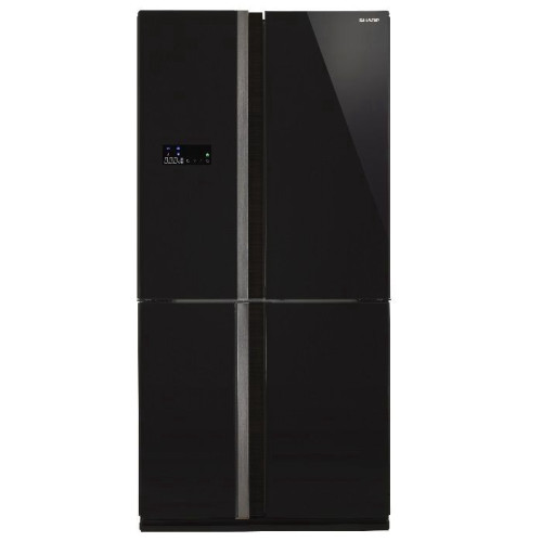 מקרר 4 דלתות בנפח 615 ליטר Sharp זכוכית שחורה SJ-R8801