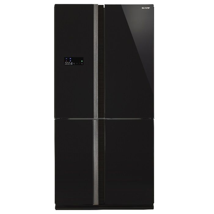 מקרר 4 דלתות בנפח 615 ליטר Sharp זכוכית שחורה SJ-R8801