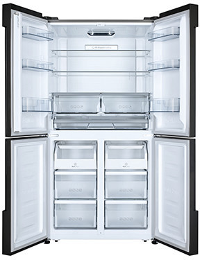 מקרר ‏מקפיא תחתון hisense RQ681W/BG ‏זכוכית לבנה/שחורה