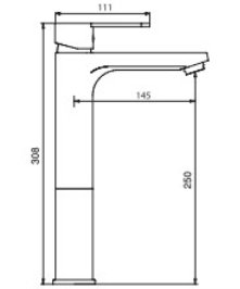 שירטוט ברז פרח גבוה 305344 סדרת קליר חמת