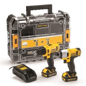 סט מברגה/מקדחה ואימפקט 10.8V דגם DCK211D2T מבית DEWALT