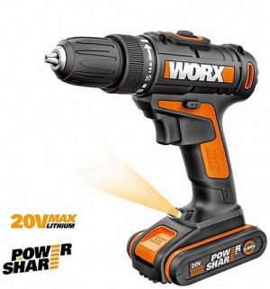 מברגה/מקדחה נטענת 20V + סוללה 1.5AH WORX