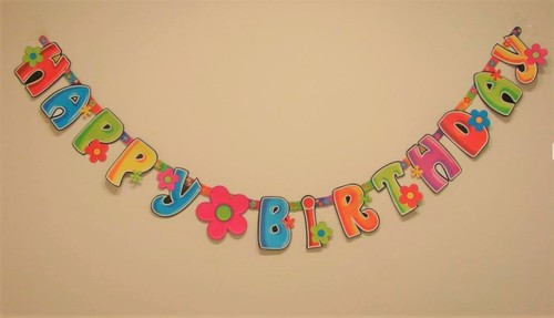כרזת HAPPY BIRTHDAY פרחים