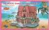ערכת יצירה פאזל מעץ צבעוני להרכבה דגם בית נופש ורוד B-42