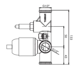 מערכת קיר אינטרפוץ 204885 גוף פנימי 4 דרך, כפתור עליון בלחיצה, 35 מ