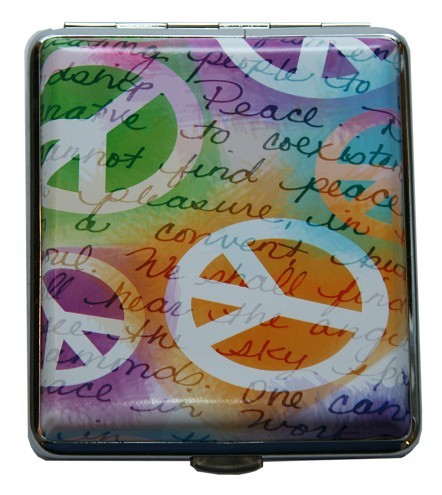 קול קופסה מתכת לסיגריות סגול peace