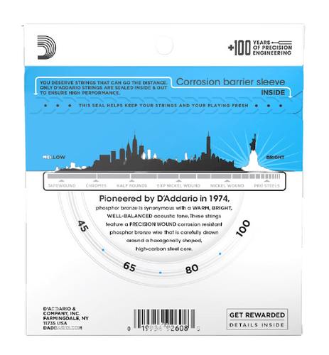 זוית נוספת D'Addario 4 String Acoustic Bass Set