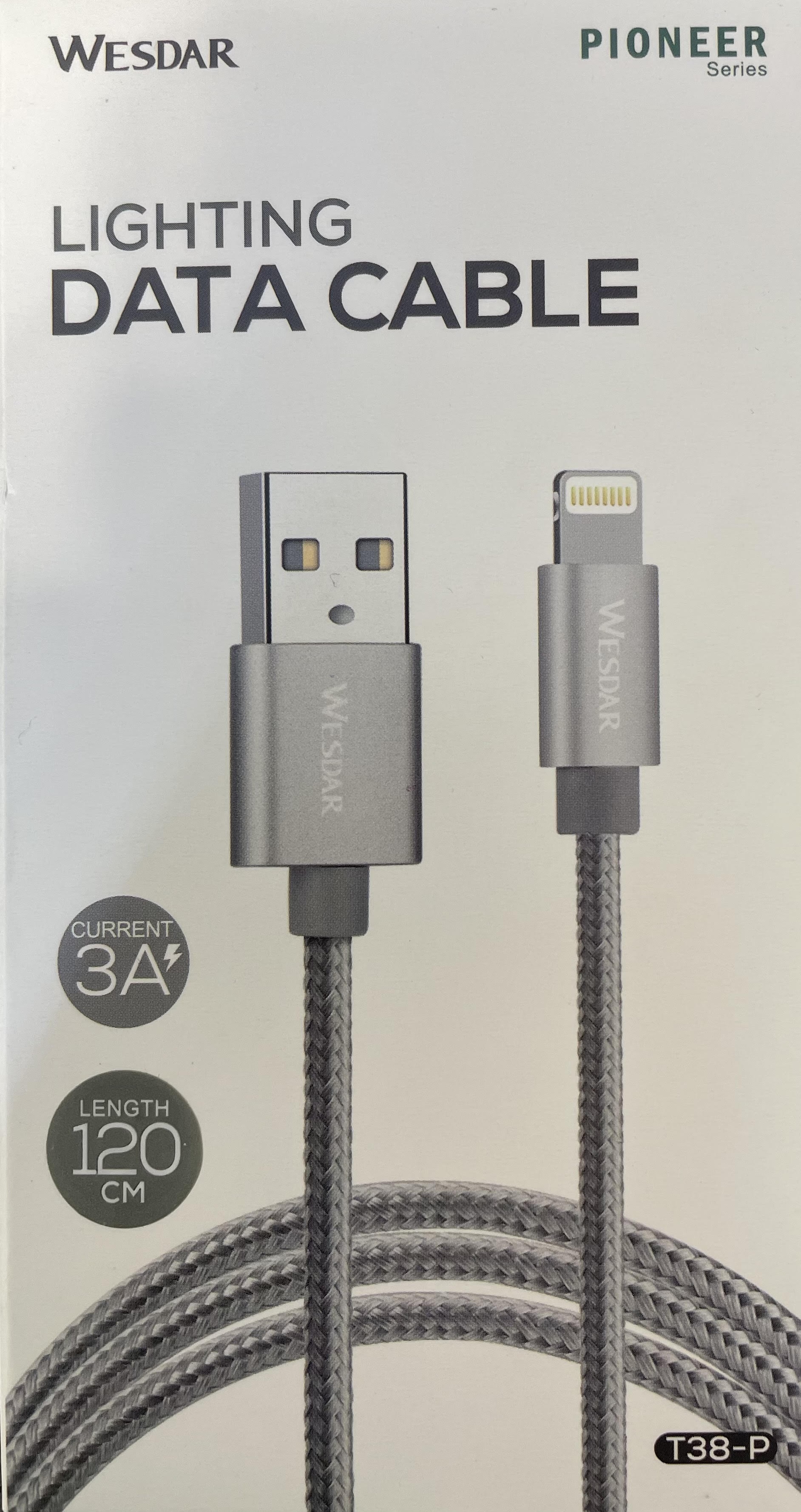 כבל USB איכותי לאייפון להטענה מהירה וסנכרון נתונים באורך 1.2m מתאים לכל האייפונים החדשים 3A