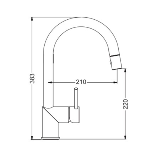 ברז מטבח נשלף פול דאון שבת 304666 כרום חמת
