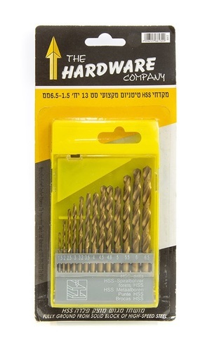 סט 13 יח' מקדחי HSS טיטניום קנה ישר, HST, HARDWARE 