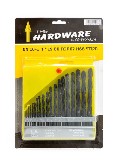 סט מקדחי HSS טיטניום קנה ישר 19 יח