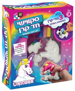 סקווישי חד קרן - ערכת יצירה לצביעה עצמית עם טושים ודבק נצנצנים