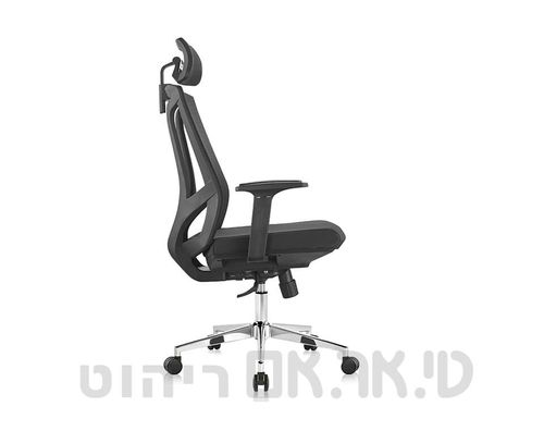 כסא וולקן שחור רגלי ניקל כולל משענת