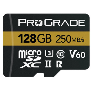 כרטיס זיכרון ProGrade 128GB micro SDXC UHS-II V60 Gold