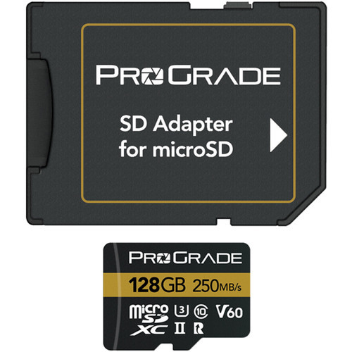 כרטיס זיכרון ProGrade 128GB micro SDXC UHS-II V60 Gold