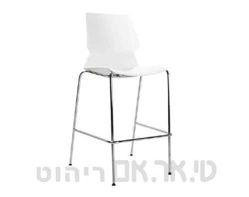 כסא בר דגם גביש לבן