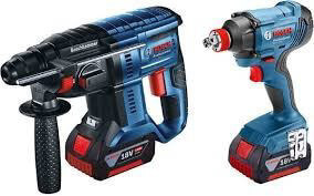 סט נטען 18V אימפקט + פטישון + 2 סוללות BOSCH 19G5.221 4Ah 
