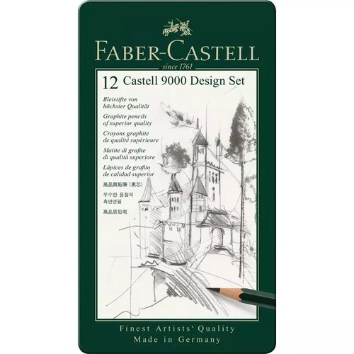 סט 12 יח' עפרונות רישום '9000' Faber Castell [5B-5H]