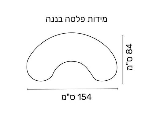 שרטוט מידות שולחן דגם בננה