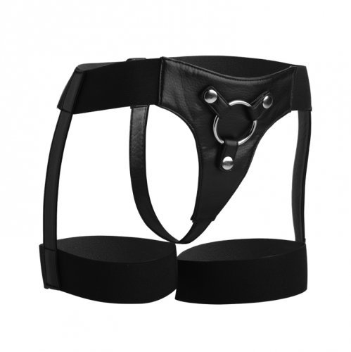 רתמה לסטרפ און עם ירכונים לרגליים  XR Brands - Bardot Garter Belt Style Strap On Harness