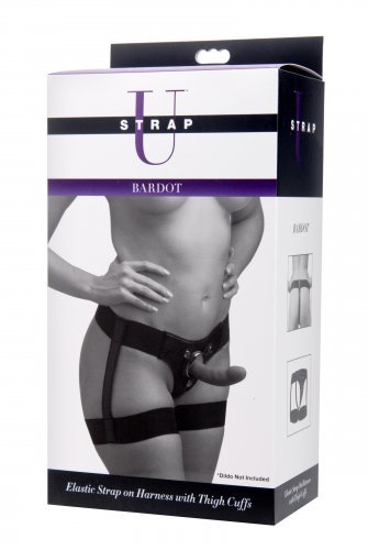 רתמה לסטרפ און עם ירכונים לרגליים  XR Brands - Bardot Garter Belt Style Strap On Harness