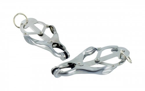 מצבטים לפטמות יפניים מבית XR Brands - Ringed Monarch Clover Style Nipple Vice
