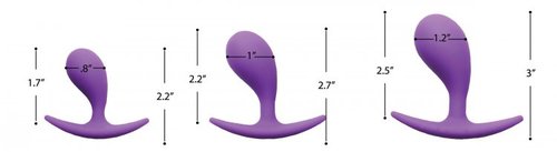 סט פלאגים להרחבה אנאלית מסיליקון  XR Brands - Booty Poppers Silicone Anal Trainer Set