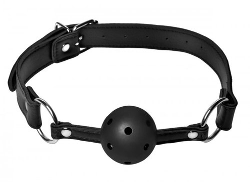 מחסום פה גאג בול נושם דמוי עור XR Brands - Breathable Ball Gag 