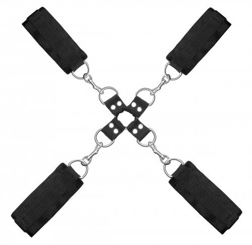 סט אזיקי ידיים ורגליים איכותיים מבד  XR Brands - Beginner Fleece Hog Tie System