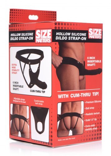תותב סטרפאון לגבר XR Brands - Hollow Silicone Dildo Strap-on 