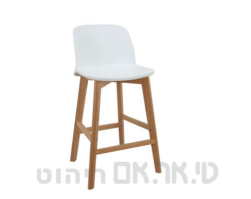 כסא בר דגם רוזה מושב לבן