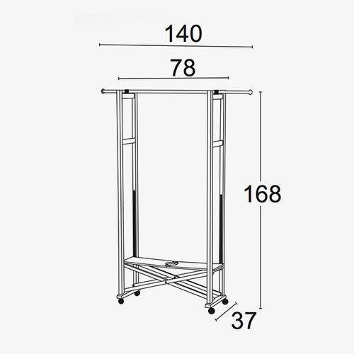מעמד לתליית בגדים טלסקופי מתקפל שחור ELIOS Folding coat rack 