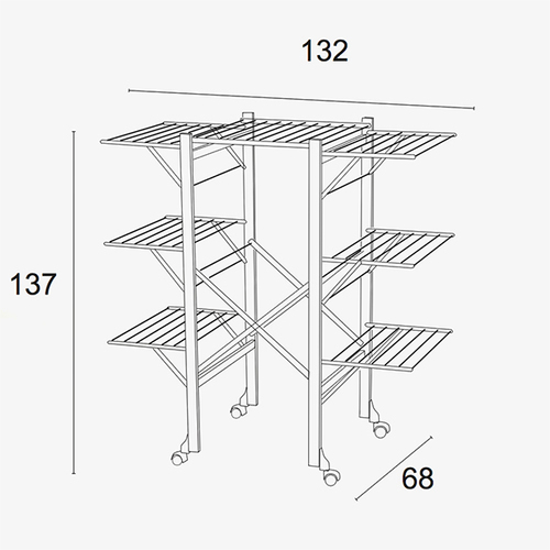 מתקן ייבוש כביסה תלת קומתי עץ דובדבן AQUILONE drying rack