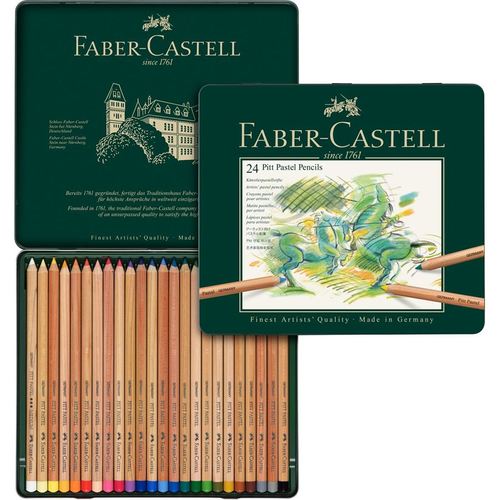 סט 24 עפרונות פסטל PITT קפ' פח Faber Castell