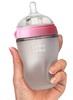 בקבוק סיליקון לתינוק 250 מ"ל עם 2 פתחי אוויר - ורוד