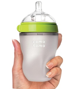 בקבוק סיליקון לתינוק 250 מ"ל עם 2 פתחי אוויר - ירוק