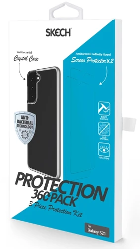 סט כיסוי ומגן מסך Galaxy S21 דגם Crystal שקוף