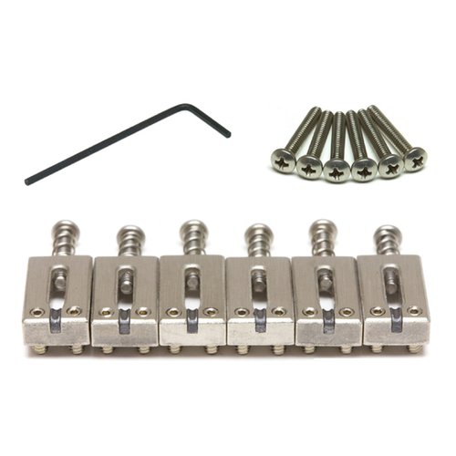 סט 6 אוכפים לחשמלית GRAPH TECH PG-8000-00 STRAT & TELE STYLE SADDLES BRUSHED STEEL