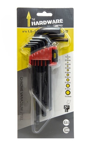 סט מפתחות ארוכים, אלן + אלן כדורי, 9 יח', AMSL, HARDWARE