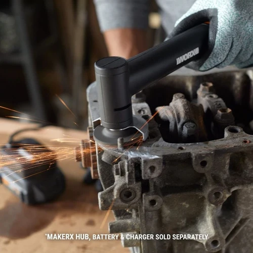 משחזת זווית נטענת בראשלס + 2 סוללות 4 אמפר WORX WX741.9 BRUSHLESS 20V