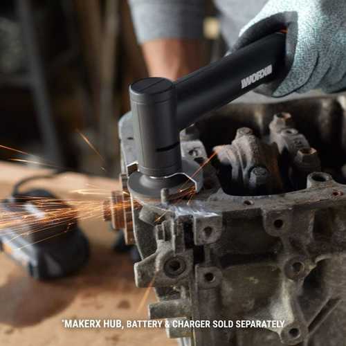 משחזת זווית נטענת בראשלס + 2 סוללות 4 אמפר WORX WX741.9 BRUSHLESS 20V