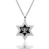 שרשרת ותליון מגן דוד ומנורה מזהב 14K