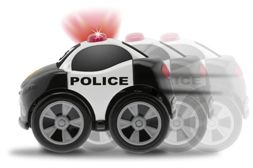 מכונית משטרה מונעת על קפיץ מנגנת ומאירה