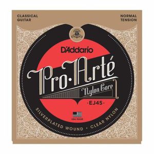 מיתרים לגיטרה קלאסית  Daddario EJ45 Pro-Arté Nylon Normal Tension