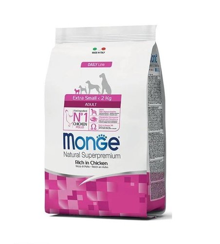 מונג' מזון לכלב בוגר קטן מאוד Monge Extra Small Adult Rice in Chicken