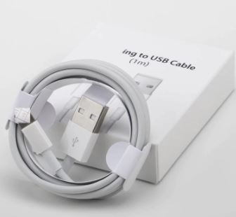כבל USB איכותי לאייפון באורך 2m מתאים לכל האייפונים החדשים מאושר אפל צבע לבן