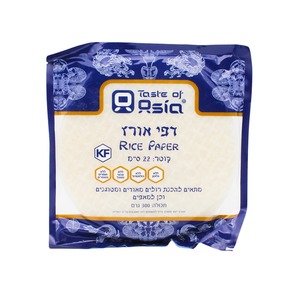 טעם אסיה דפי אורז עגולים קוטר 22 ס"מ 300 גרם