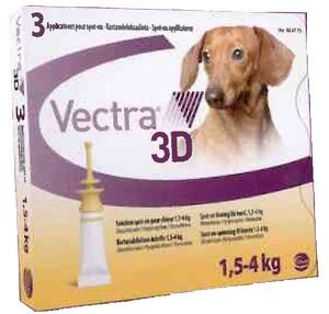 וקטרה 3 אמפולות לכלב 1.5-4 ק"ג Vectra